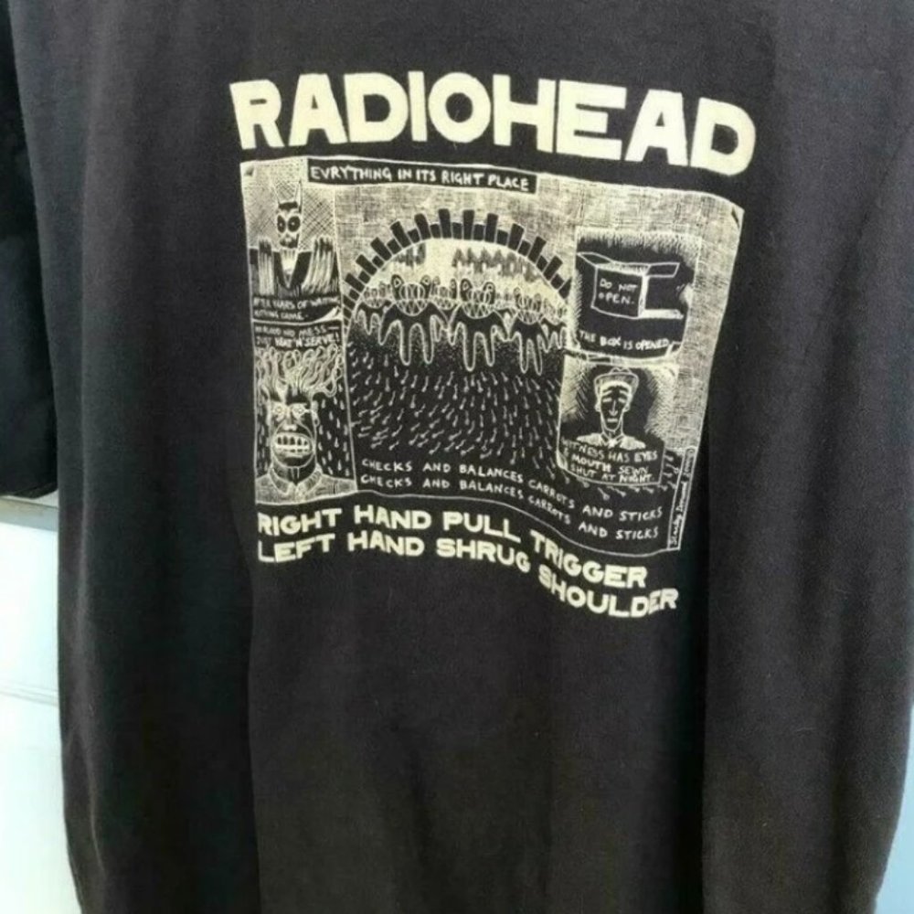 Radiohead T-Shirt, Kid A Graphic Art Band Tee Shirt, Vintage Design T-Shirt